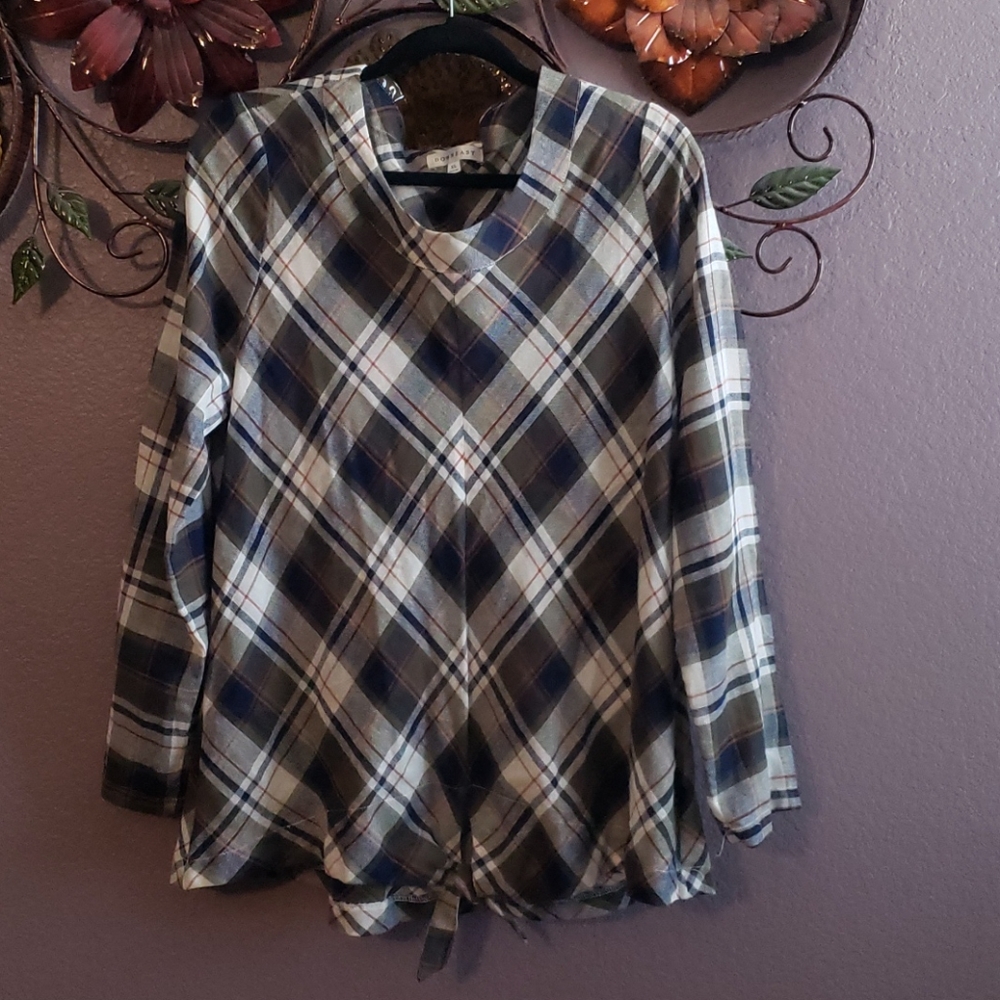 DownEast, Plaid long sleeve blouse